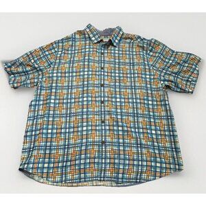 Tommy Bahama Coconut Point Men's Shirt Short‎ Sleeve Size 1XLB Blue Plaid